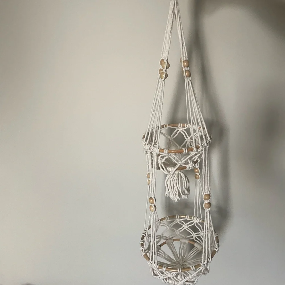 Handmade Macrame Plant Hangers with Beads - Picture 3 of 3